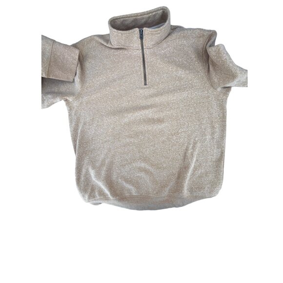 Sonoma Goods For Life Men's L Half-Zip Tan Heather Pullover Sweater Fleece Inter - Picture 2 of 11